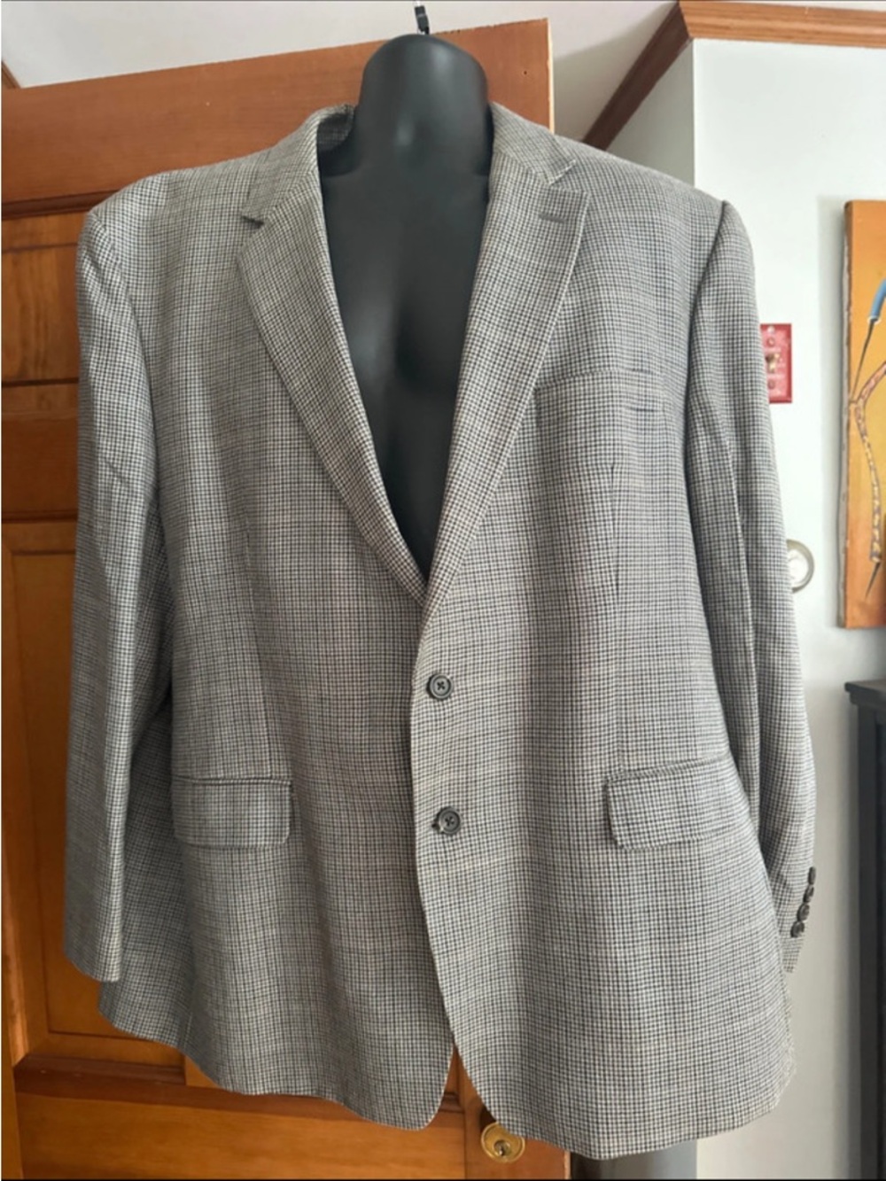 Chaps Gray Houndstooth Sport Coat